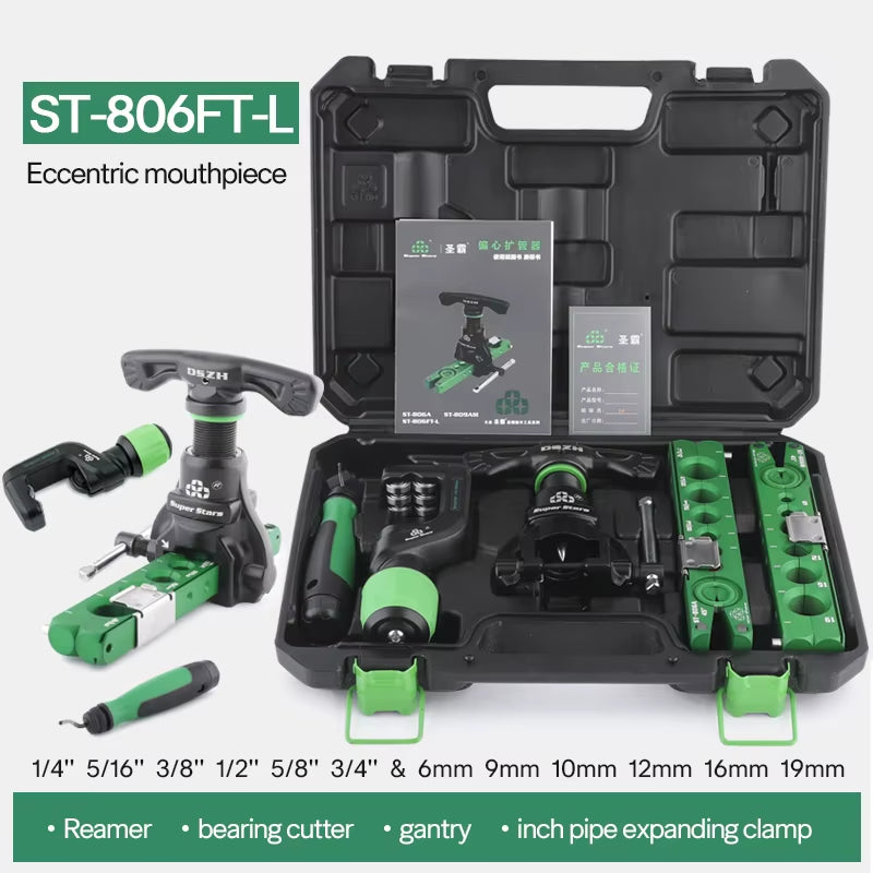 DSZH ST-R806FT 806A Copper Pipe Expander Set Air Conditioner Metric Reamer Flare Tool Pipe Flaring Tool Set Tube Expander Tools