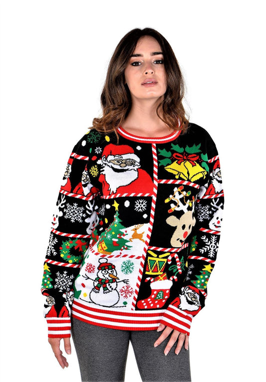 SOCAL LOOK Women Ugly Christmas Sweater - Funny Cute Festive Holiday Pullover