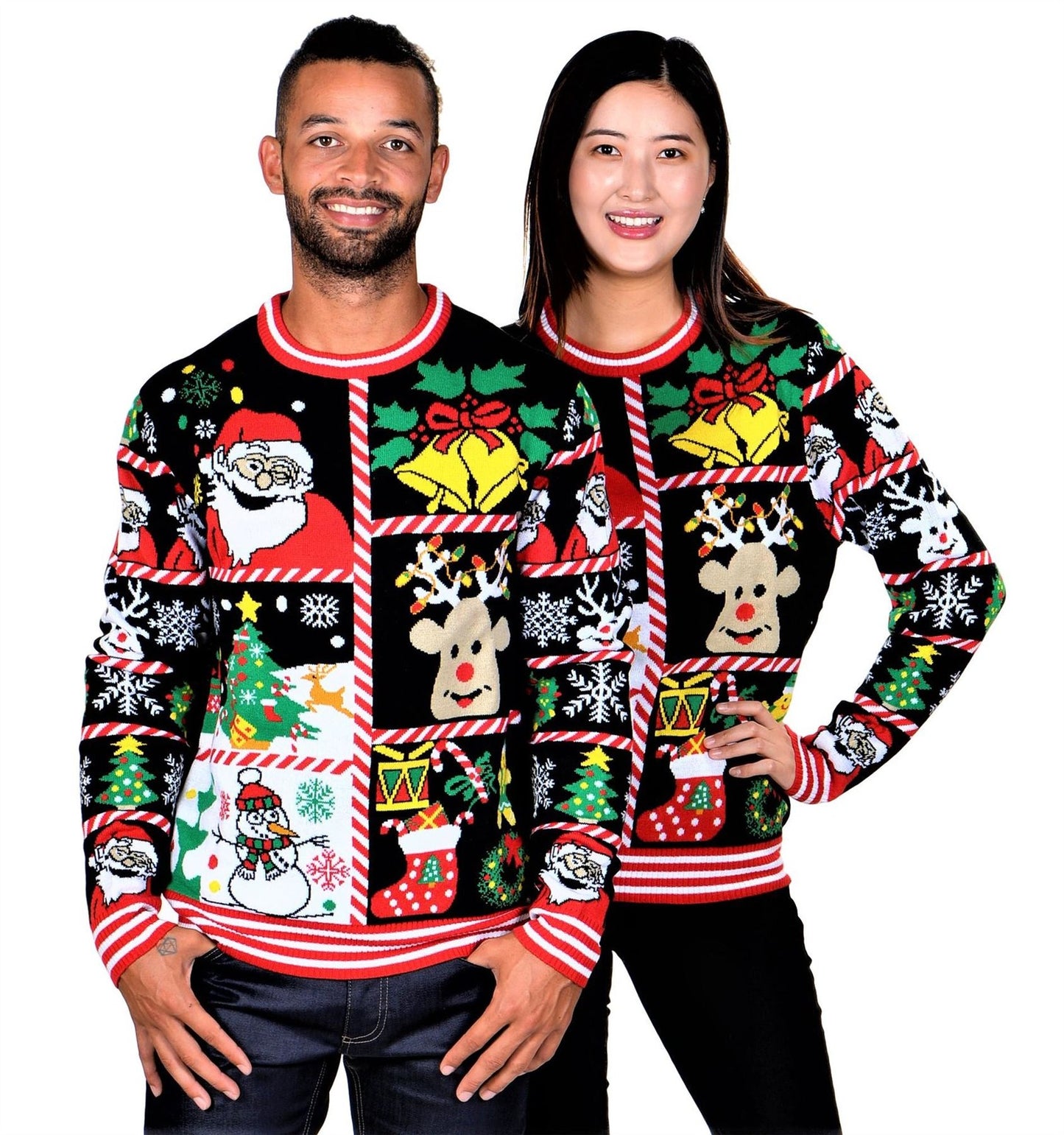 SOCAL LOOK Women Ugly Christmas Sweater - Funny Cute Festive Holiday Pullover