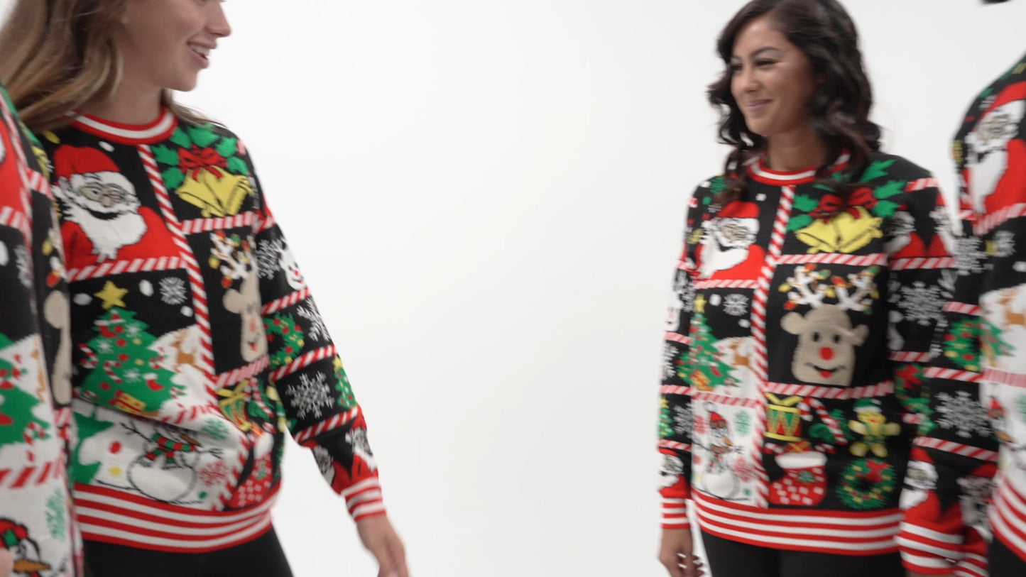 SOCAL LOOK Women Ugly Christmas Sweater - Funny Cute Festive Holiday Pullover