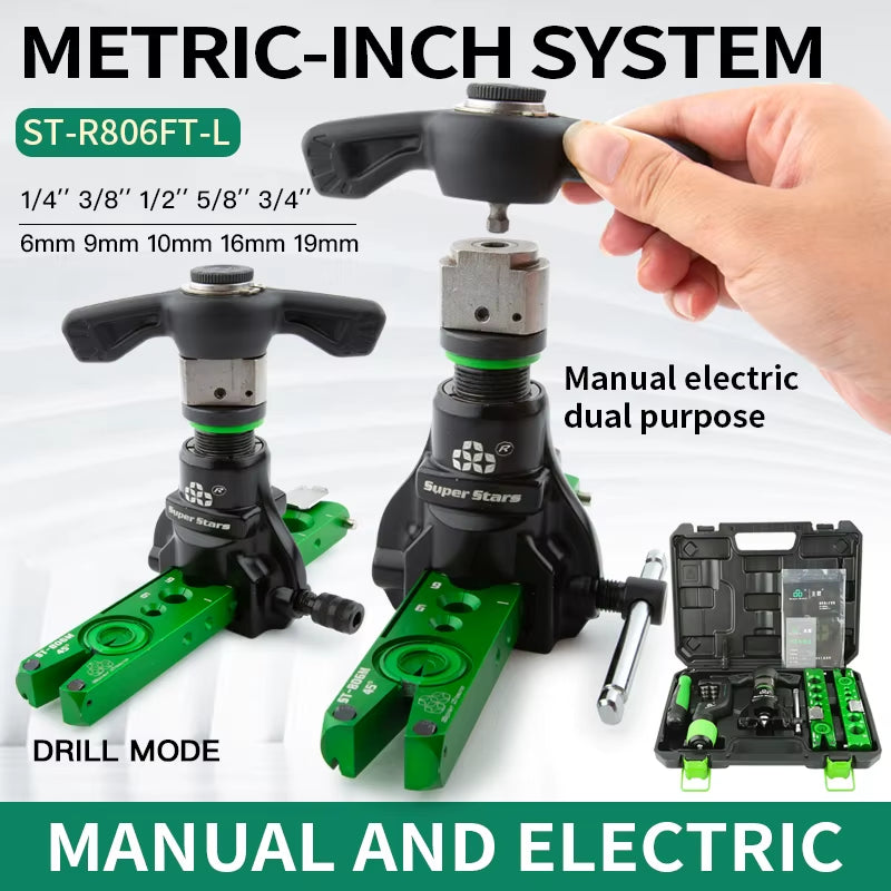 DSZH ST-R806FT 806A Copper Pipe Expander Set Air Conditioner Metric Reamer Flare Tool Pipe Flaring Tool Set Tube Expander Tools